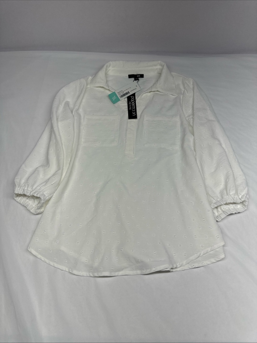 Papermoon White Eyelet Tunic with Polo Collar